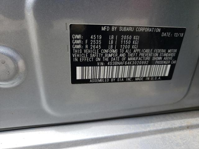 2019 SUBARU LEGACY 2.5 - 4S3BNAF64K3020992