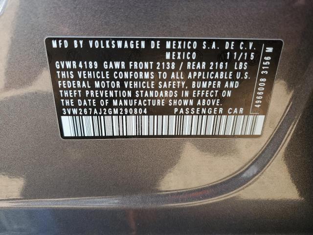 2016 VOLKSWAGEN JETTA S - 3VW267AJ2GM290804
