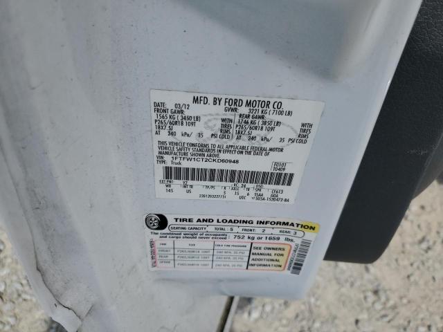 2012 FORD F150 SUPER - 1FTFW1CT2CKD60948