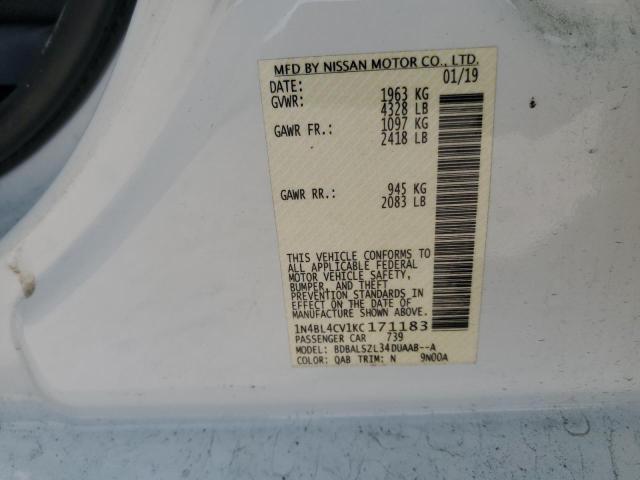 2019 NISSAN ALTIMA SR - 1N4BL4CV1KC171183