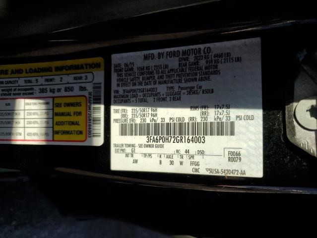 2016 FORD FUSION SE - 3FA6P0H72GR164003