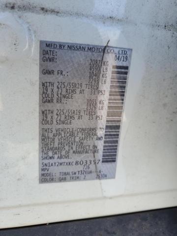 2019 NISSAN ROGUE S 5N1AT2MTXKC803357