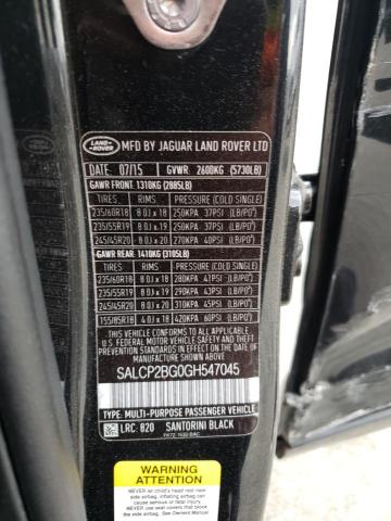2016 LAND ROVER DISCOVERY - SALCP2BG0GH547045