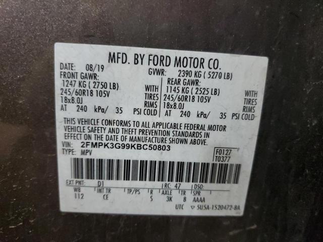 2019 FORD EDGE SE - 2FMPK3G99KBC50803