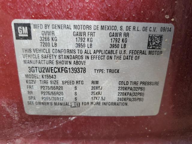 2015 GMC SIERRA K15 - 3GTU2WECXFG139378