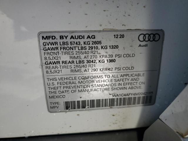 2021 AUDI SQ5 PRESTI WA1C4AFY4M2042115