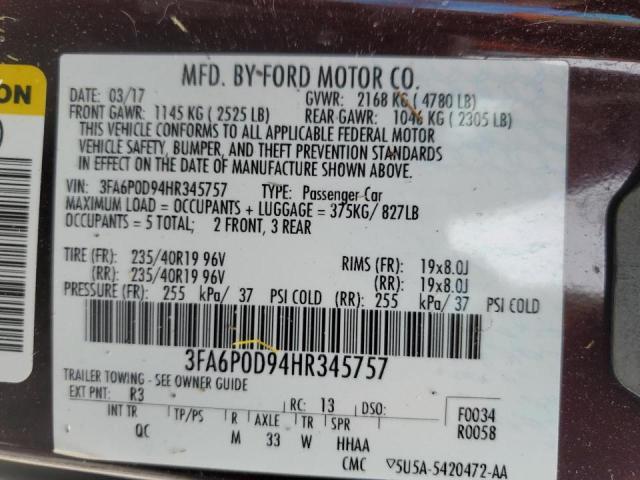 2017 FORD FUSION TIT - 3FA6P0D94HR345757