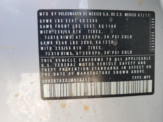 2018 VOLKSWAGEN TIGUAN SE - 3VV3B7AX0JM014461