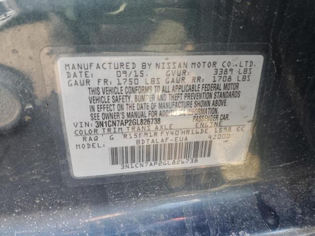 2016 NISSAN VERSA - 3N1CN7AP2GL826738
