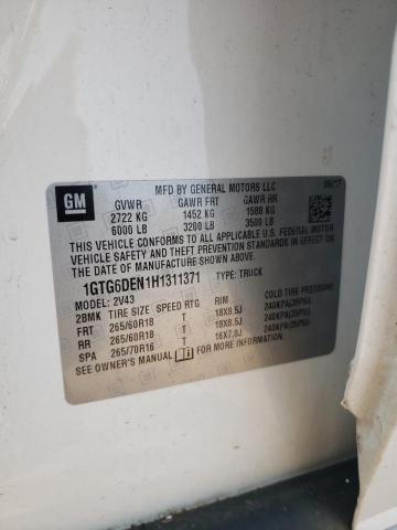 2017 GMC CANYON SLT 1GTG6DEN1H1311371