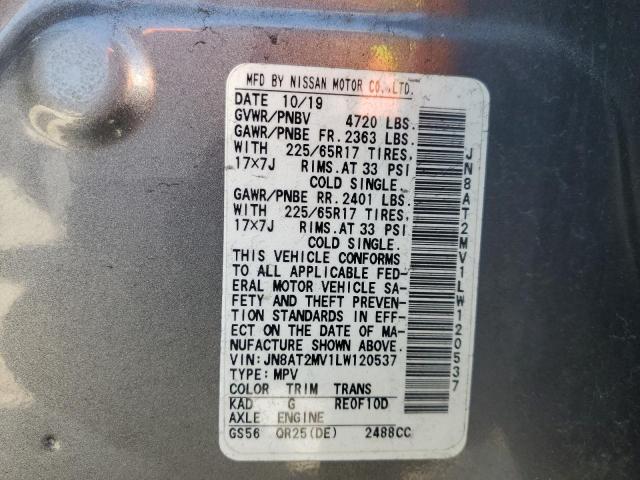 JN8AT2MV1LW120537 2020 NISSAN ROGUE