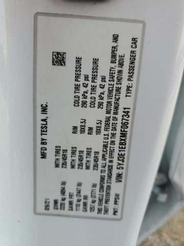 2021 TESLA MODEL 3 - 5YJ3E1EBXMF067341