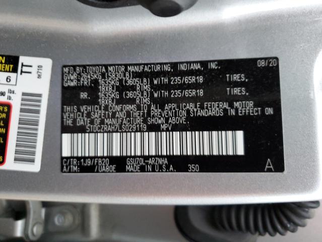 2020 TOYOTA HIGHLANDER - 5TDCZRAH7LS029119