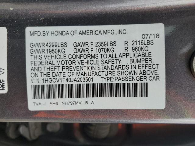 2018 HONDA ACCORD EX - 1HGCV1F40JA203501
