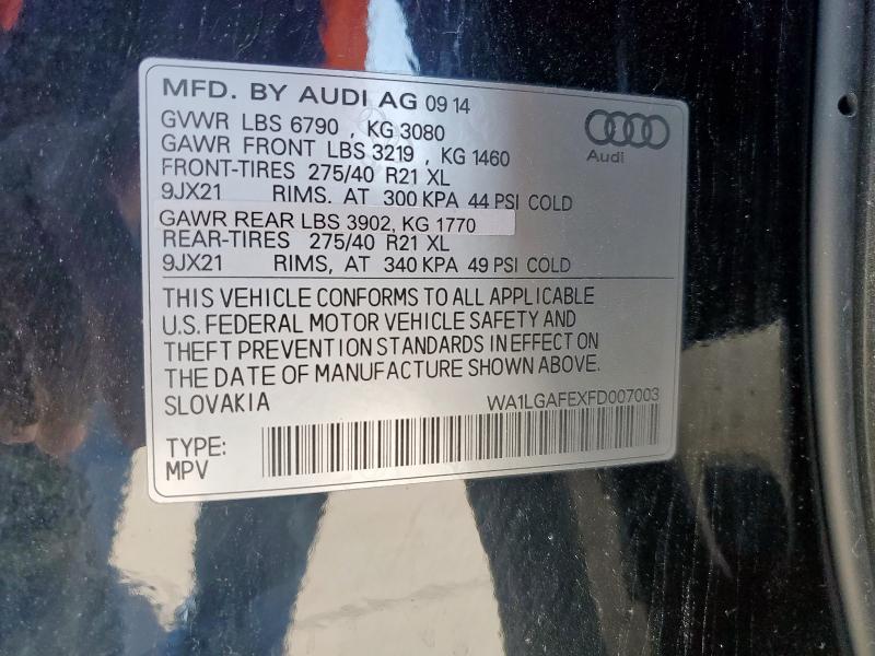2015 AUDI Q7 PREMIUM - WA1LGAFEXFD007003