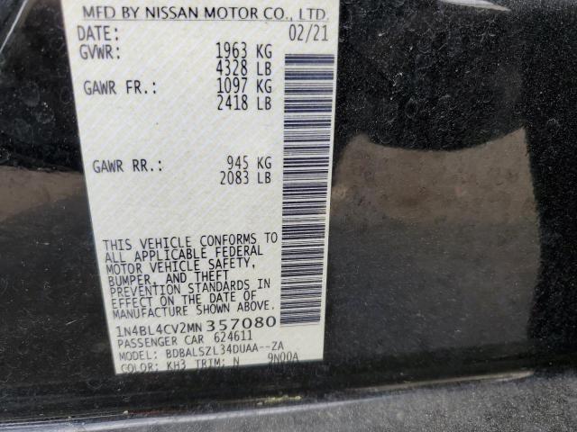 2021 NISSAN ALTIMA SR - 1N4BL4CV2MN357080