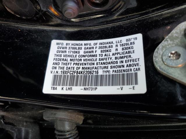 2019 HONDA CIVIC 19XFC2F84KE206216