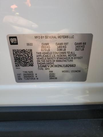 2022 CHEVROLET TRAVERSE R 1GNEVJKW2NJ182663