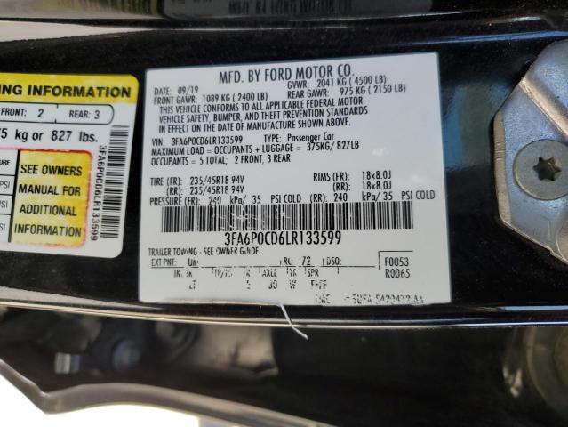 2020 FORD FUSION SEL - 3FA6P0CD6LR133599