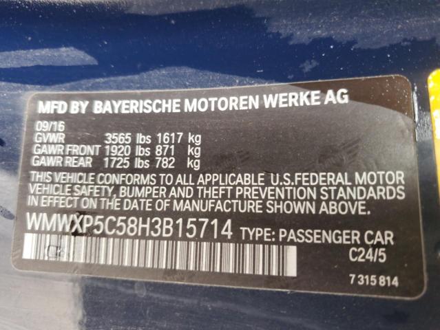 2017 MINI COOPER WMWXP5C58H3B15714
