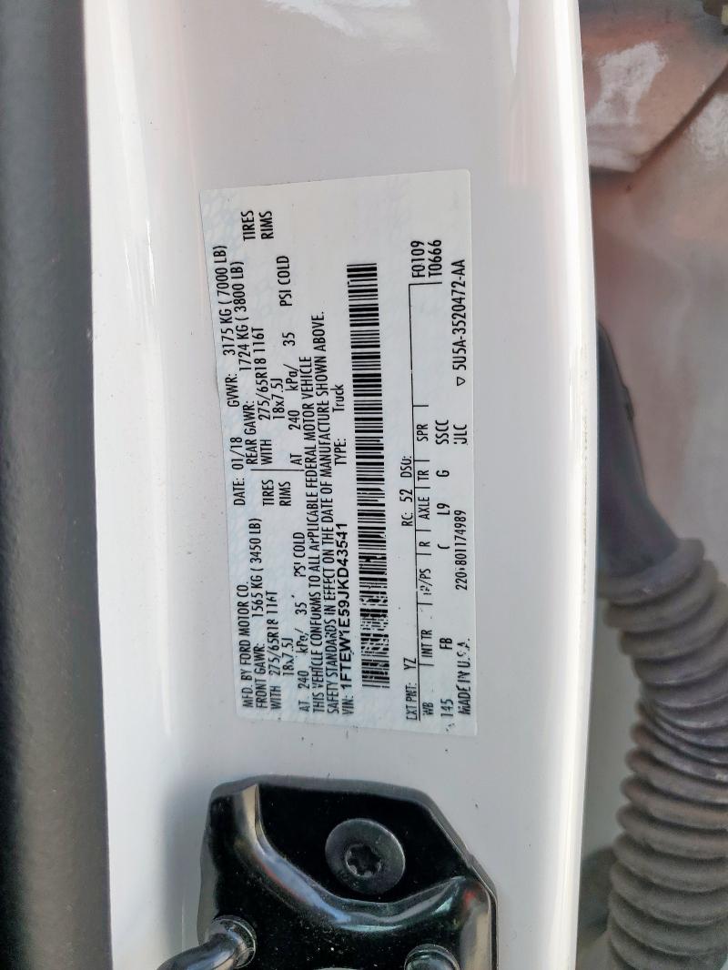 2018 FORD F150 SUPER - 1FTEW1E59JKD43541