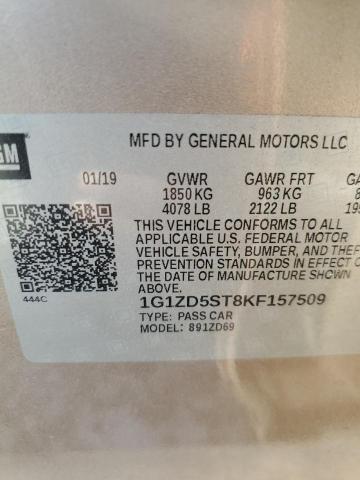 2019 CHEVROLET MALIBU LT - 1G1ZD5ST8KF157509