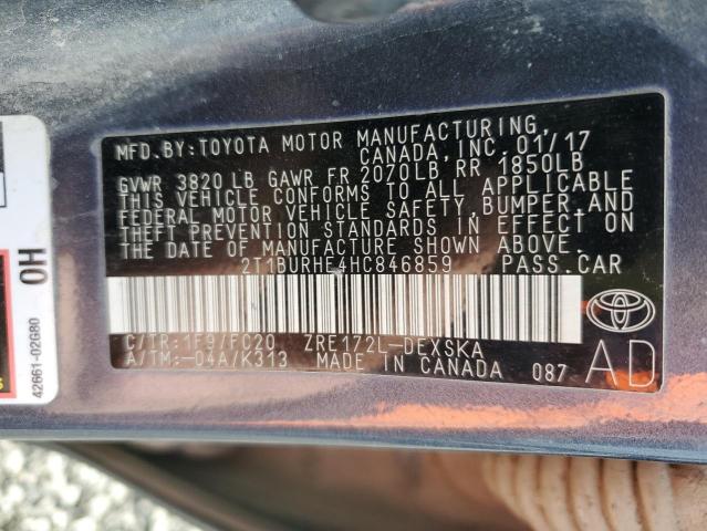 2017 TOYOTA COROLLA L - 2T1BURHE4HC846859