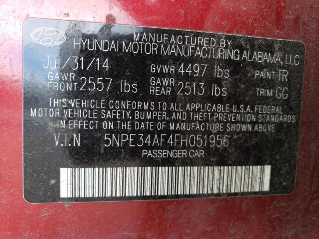 2015 HYUNDAI SONATA SPO - 5NPE34AF4FH051956