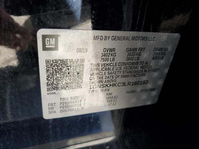 2020 CHEVROLET SUBURBAN K1500 LT 1GNSKHKC3LR160163