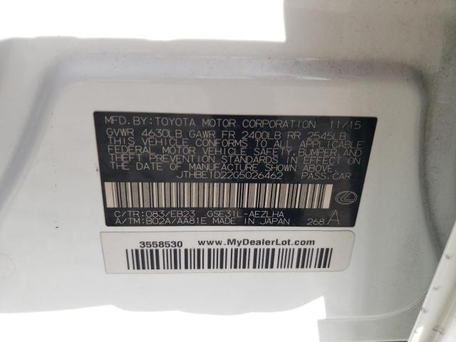 2016 LEXUS IS 350 JTHBE1D22G5026462