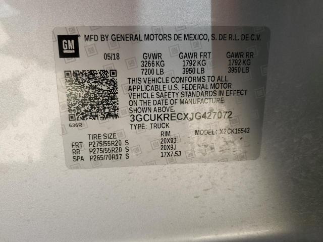 2018 CHEVROLET SILVERADO - 3GCUKRECXJG427072