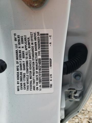 2019 HONDA CIVIC EX - 19XFC1F31KE214059