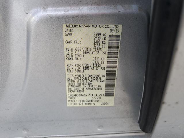 2016 NISSAN FRONTIER S - 1N6AD0ER4GN705670