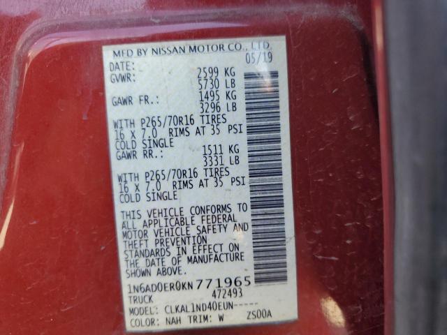 1N6AD0ER0KN771965 2019 NISSAN FRONTIER