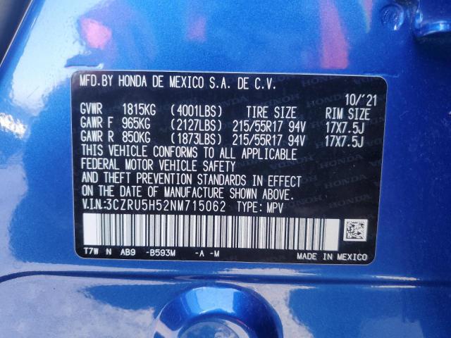 2022 HONDA HR-V EX - 3CZRU5H52NM715062