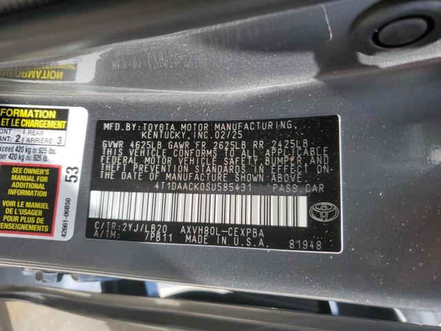 2025 TOYOTA CAMRY XSE - 4T1DAACK0SU585431
