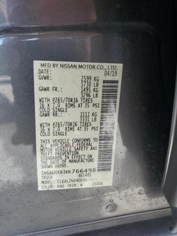 1N6AD0ER3KN766498 2019 NISSAN FRONTIER