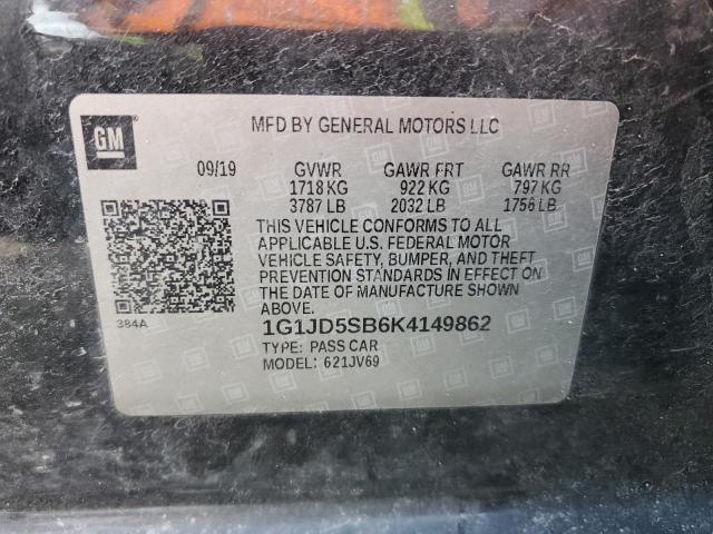 2019 CHEVROLET SONIC LT - 1G1JD5SB6K4149862