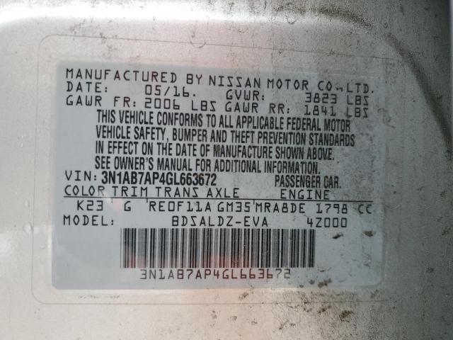 2016 NISSAN SENTRA S - 3N1AB7AP4GL663672