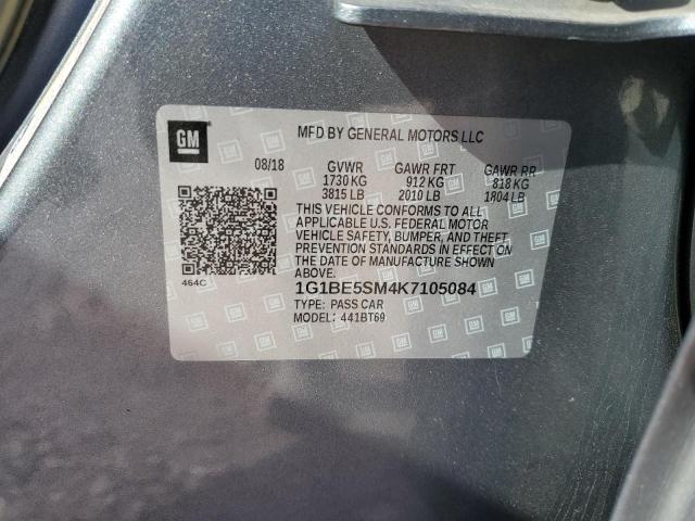 2019 CHEVROLET CRUZE LT - 1G1BE5SM4K7105084