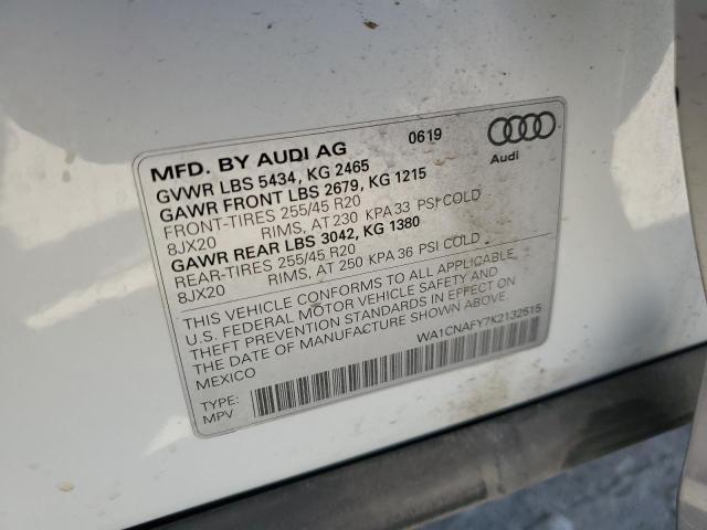 2019 AUDI Q5 PRESTIG WA1CNAFY7K2132515