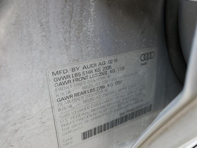 2016 AUDI A4 ALLROAD WA1TFAFLXGA016501