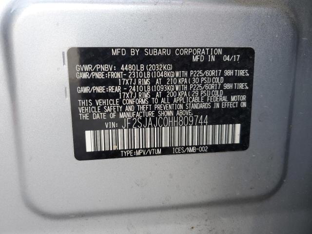 2017 SUBARU FORESTER 2 - JF2SJAJC0HH809744