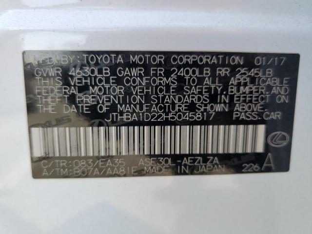 2017 LEXUS IS 200T - JTHBA1D22H5045817