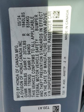2024 HONDA CIVIC SPOR - 2HGFE2F54RH583936