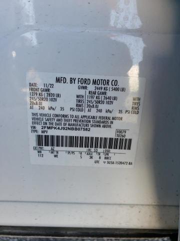 2022 FORD EDGE SEL - 2FMPK4J92NBB07582