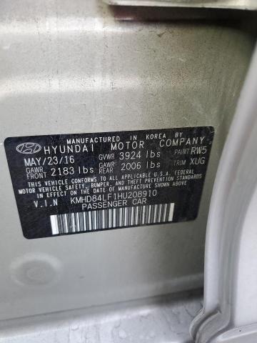 2017 HYUNDAI ELANTRA SE - KMHD84LF1HU208910