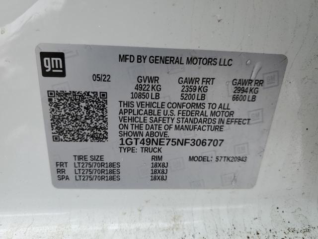 2022 GMC SIERRA K25 - 1GT49NE75NF306707