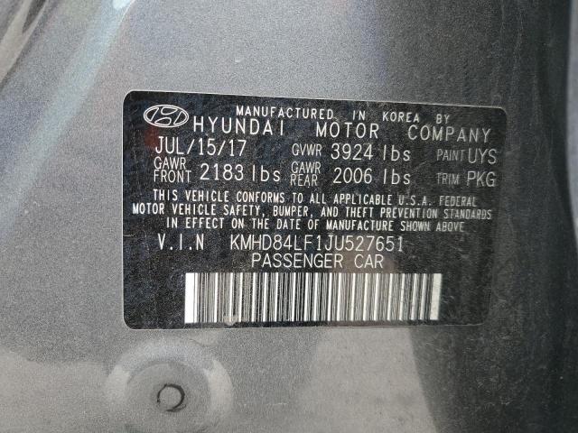 2018 HYUNDAI ELANTRA SE - KMHD84LF1JU527651