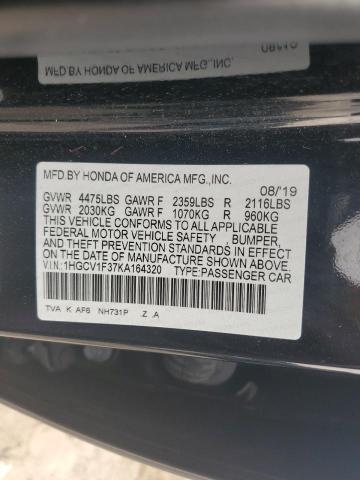 2019 HONDA ACCORD SPO - 1HGCV1F37KA164320